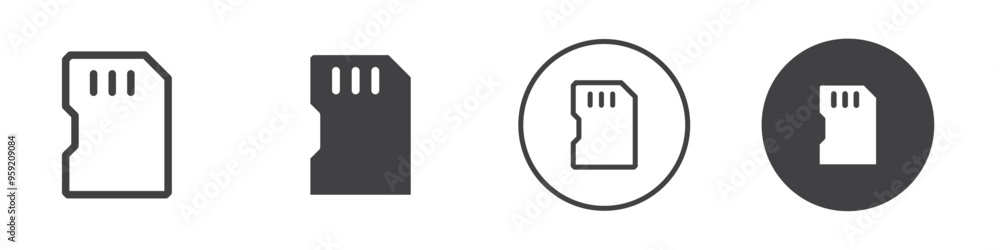 sd card icon Vector logo outline sd card icon Vector logo outline