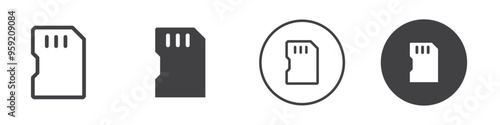 sd card icon Vector logo outline