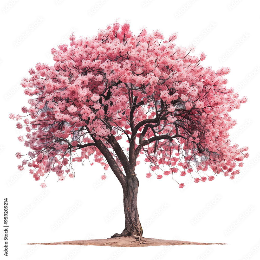 Obraz premium Cherry blossom tree isolated on transparent background 