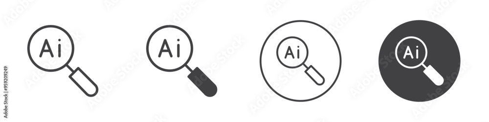 Smart search icon Vector logo outline Smart search icon Vector logo outline