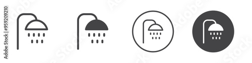 Shower icon Vector logo outline