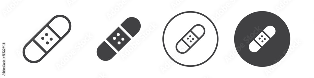 Sticking plaster icon Vector logo outline Sticking plaster icon Vector logo outline