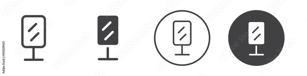 Street billboard icon Vector logo outline Street billboard icon Vector logo outline