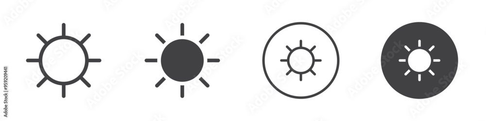 sun icon Vector logo outline sun icon Vector logo outline
