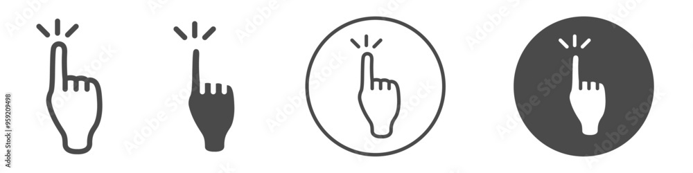 Tap finger icon Vector logo outline Tap finger icon Vector logo outline