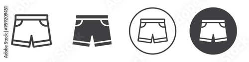 Summer shorts icon Vector logo outline