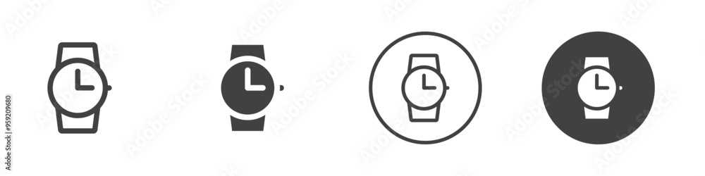 Watch icon Vector logo outline Watch icon Vector logo outline