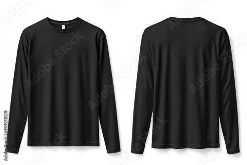 Black long sleeve tshirt mockup isolated created with Generative AI