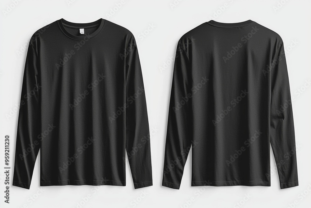 Black long sleeve tshirt mockup isolated created with Generative AI Black long sleeve tshirt mockup isolated created with Generative AI