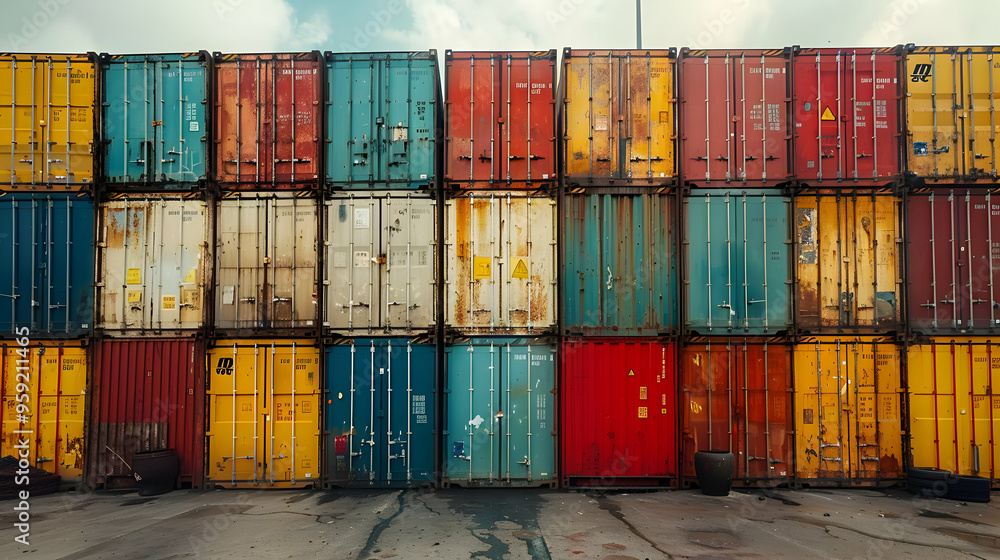 Fototapeta premium Colorful Shipping Containers - Photo