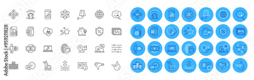 Hydroelectricity, Flight mode and Laptop repair line icons pack. 24h service, Cogwheel, Wallet web icon. Company, Documentation, Journey pictogram. Wall lamp, Manual, Image gallery. Vector