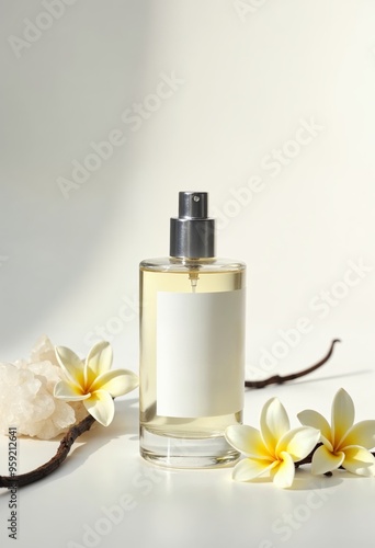 Crystal-Clear Perfume Bottle with EuroVanillin Supreme and Vanilla Flowers