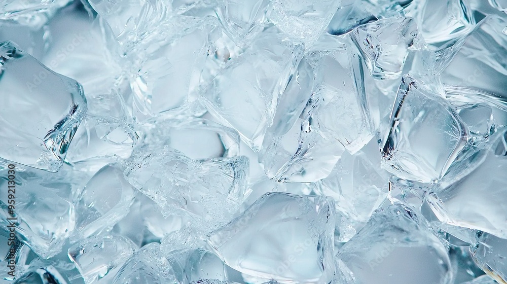 A stack of ice cubes atop another stack on a table A stack of ice cubes atop another stack on a table
