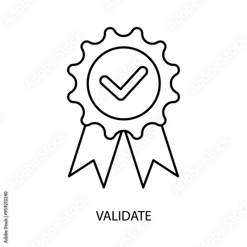 validate concept line icon. Simple element illustration. validate concept outline symbol design.