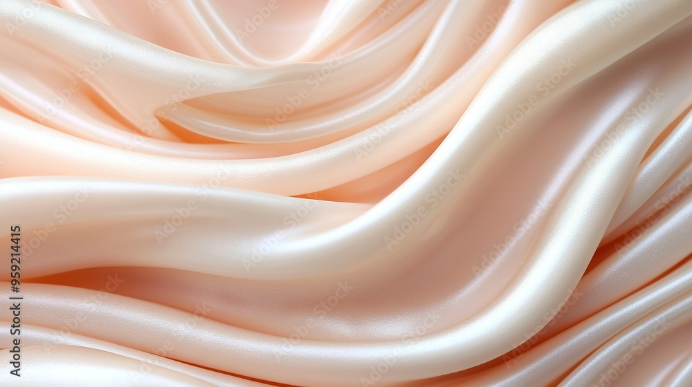 Obraz premium A close-up of pink and white fabric with numerous folds in the center