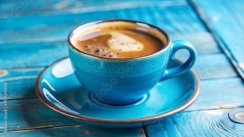 A Cup of Coffee on a Blue SaucerA Cup of Coffee on a Blue Saucer