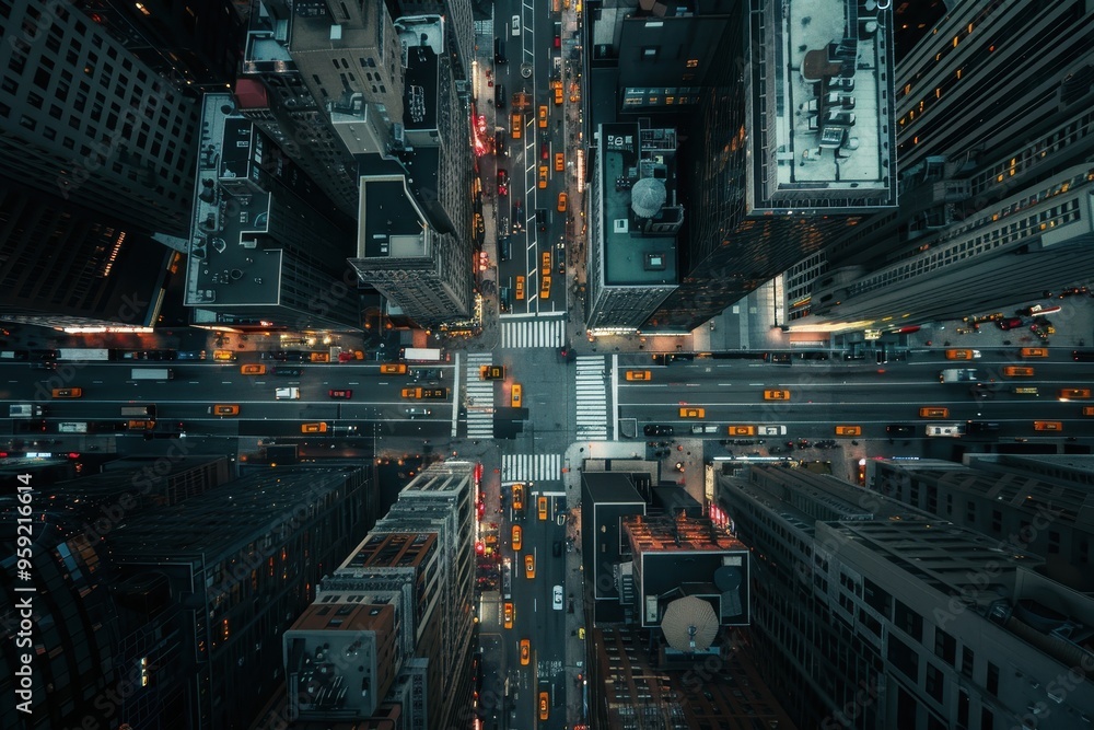 a city at night with lots of buildings bustling cityscape captured from above a city at night with lots of buildings bustling cityscape captured from above