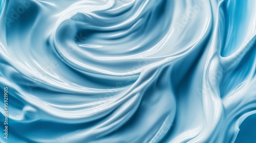 Wallpaper Mural Detailed close-up of smooth, swirl white cream against a light blue background. Torontodigital.ca