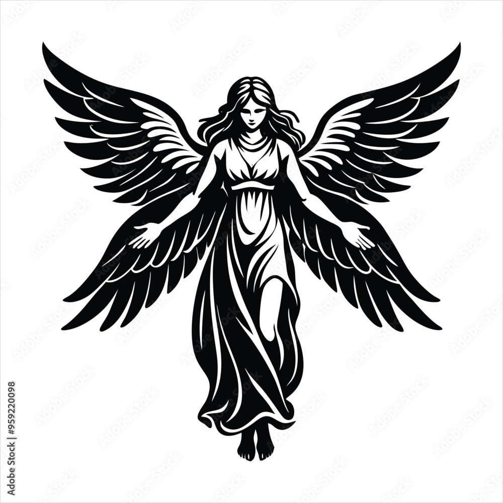 Obraz premium angel silhouette vector