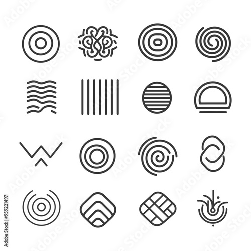 A Collection of Geometric Line Art Designs