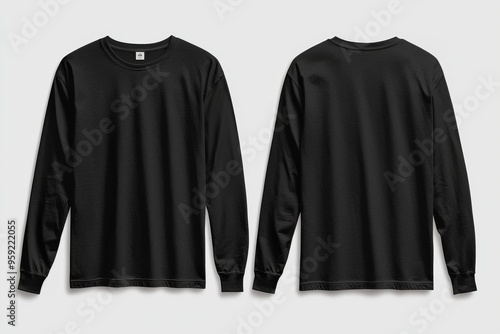 Black long sleeve tshirt mockup isolated created with Generative AI