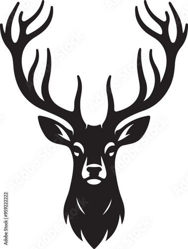 Deer logo icon vector art illustration 