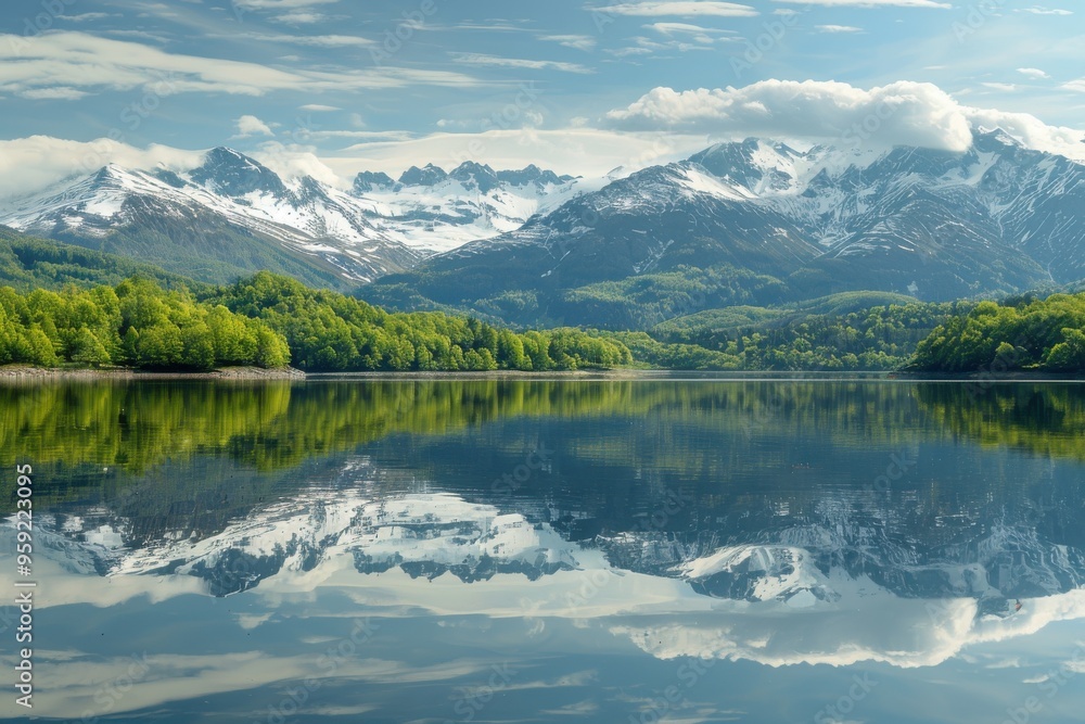 a lake with a mountain in the background picturesque mountain range reflecting on a peaceful lake a lake with a mountain in the background picturesque mountain range reflecting on a peaceful lake