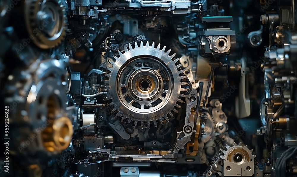 Close-up of a Complex Machine's Inner Workings Close-up of a Complex Machine's Inner Workings