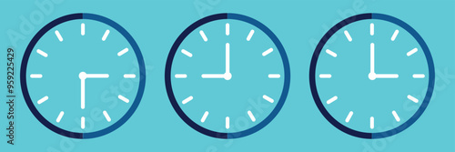 Free Download Clock icon set. Time clock icons collection. Line clocks symbol isolated on transparent background - GFXLoad