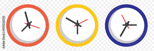 Set of clock icons. Clock, time. eps 10