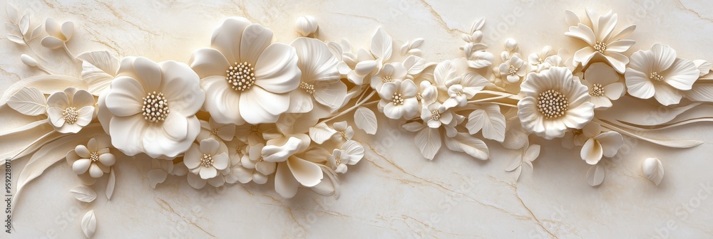 A breathtaking 3D floral basrelief artwork, showcasing intricate and meticulously designed flower engravings, making it an ideal choice for enhancing traditional and vintageinspired home interiors A breathtaking 3D floral basrelief artwork, showcasing intricate and meticulously designed flower engravings, making it an ideal choice for enhancing traditional and vintageinspired home interiors
