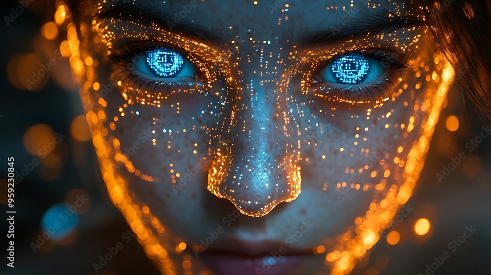A blue digital hacker with glowing binary code, AI in cybersecurity systems, threat detection algorithms, penetration testing tools, and digital forensics analysis. cybercrime, cyber attack design, A blue digital hacker with glowing binary code, AI in cybersecurity systems, threat detection algorithms, penetration testing tools, and digital forensics analysis. cybercrime, cyber attack design,
