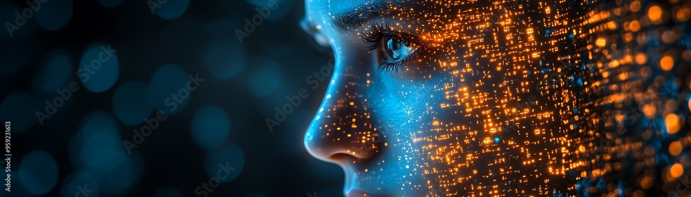 A blue digital hacker with glowing binary code, AI in cybersecurity systems, threat detection algorithms, penetration testing tools, and digital forensics analysis. cybercrime, cyber attack design, A blue digital hacker with glowing binary code, AI in cybersecurity systems, threat detection algorithms, penetration testing tools, and digital forensics analysis. cybercrime, cyber attack design,