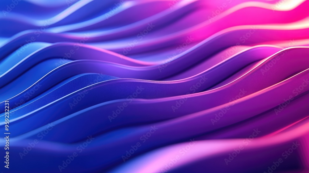 Obraz premium 3D textured stripes in shades of purple blue and pink