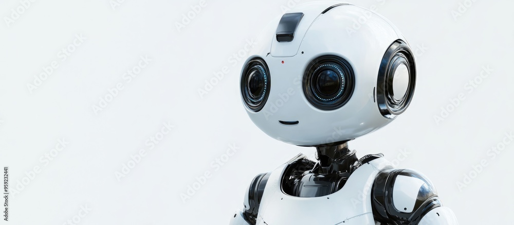 Isolated humorous robot on a white background Isolated humorous robot on a white background