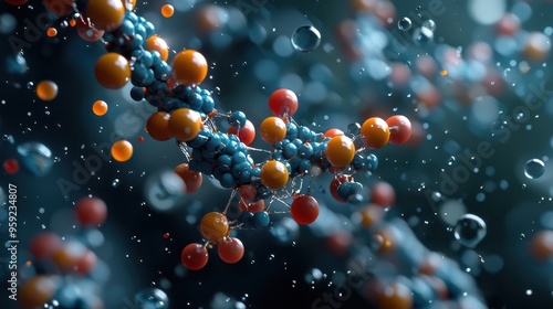 Wallpaper Mural Abstract  D Rendering of Colorful Spheres Connected by Lines in Motion Torontodigital.ca