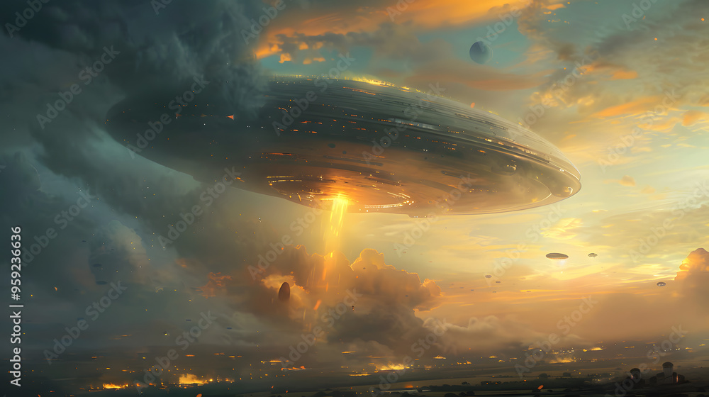 Mysterious ufo encounter in misty forest Mysterious ufo encounter in misty forest