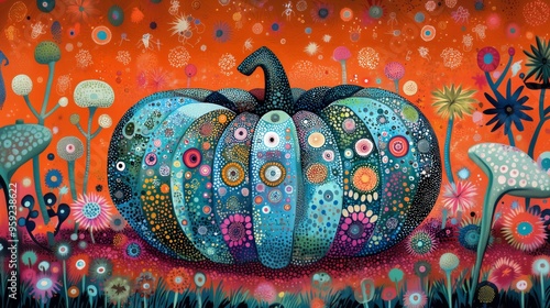 Enchanted Pumpkin: A Kaleidoscope of Colors photo