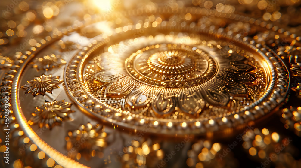 Golden Ornamental Detail - Abstract Background Golden Ornamental Detail - Abstract Background