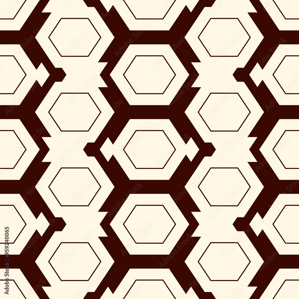 Contemporary honeycomb geometric pattern. Repeated hexagon ornament. Modern mosaic tiles background. Seamless surface abstract design. Geo wallpaper. Digital paper, textile print. Vector illustration Contemporary honeycomb geometric pattern. Repeated hexagon ornament. Modern mosaic tiles background. Seamless surface abstract design. Geo wallpaper. Digital paper, textile print. Vector illustration