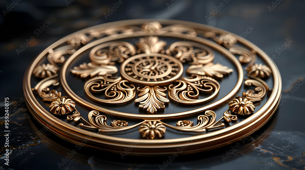 Ornate Golden Floral Design 3D Illustration Ornate Golden Floral Design 3D Illustration