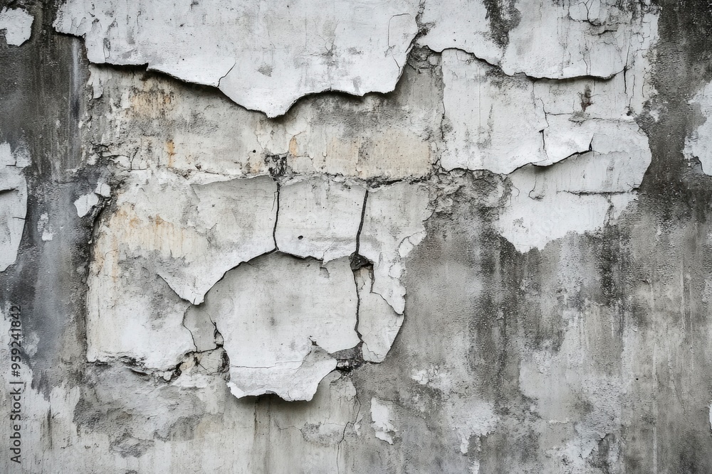 Obraz premium Grey textured concrete wall background, ai