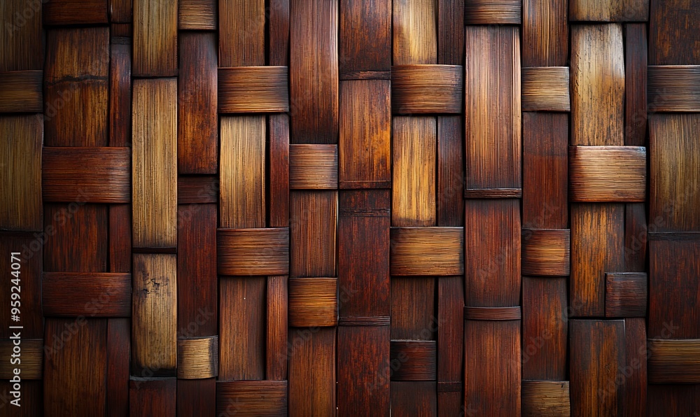 Intricate Pattern of Interwoven Wooden Strips Intricate Pattern of Interwoven Wooden Strips