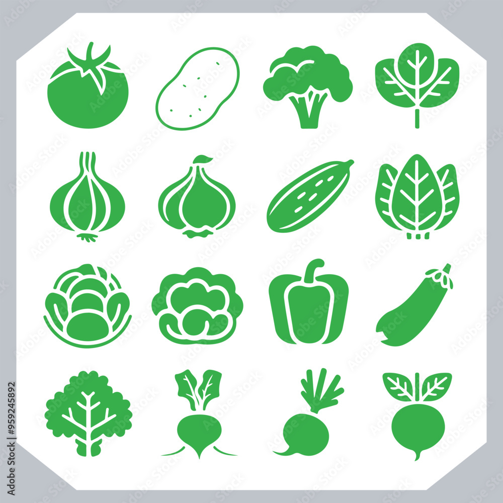 Set of vegetables black silhouette Carrot, potato, tomato, cucumber, onion, garlic, cauliflower, bell pepper, cabbage vector icon in white background. Set of vegetables black silhouette Carrot, potato, tomato, cucumber, onion, garlic, cauliflower, bell pepper, cabbage vector icon in white background.