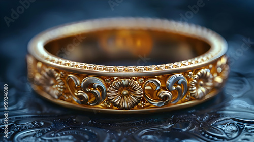 Golden Floral Ring Illustration