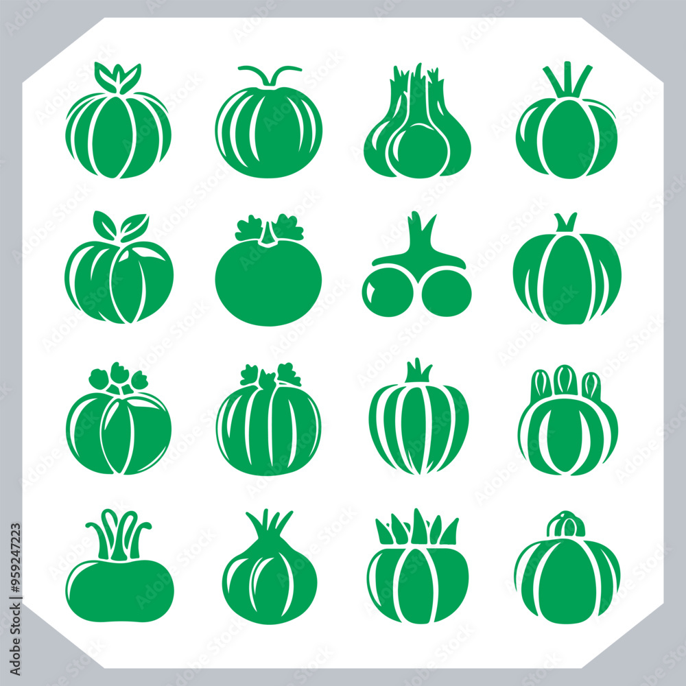 Set of vegetables black silhouette Carrot, potato, tomato, cucumber, onion, garlic, cauliflower, bell pepper, cabbage vector icon in white background. Set of vegetables black silhouette Carrot, potato, tomato, cucumber, onion, garlic, cauliflower, bell pepper, cabbage vector icon in white background.