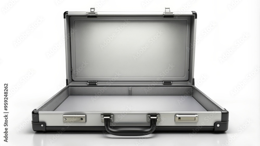 rendering of an empty open briefcase, briefcase, empty, open, professional, business, office, corporate, organization, storage rendering of an empty open briefcase, briefcase, empty, open, professional, business, office, corporate, organization, storage