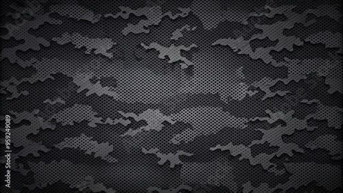 Wallpaper Mural Black camouflage military background with dark tones and patterns, camouflage, military, background, dark, black, army, soldier Torontodigital.ca