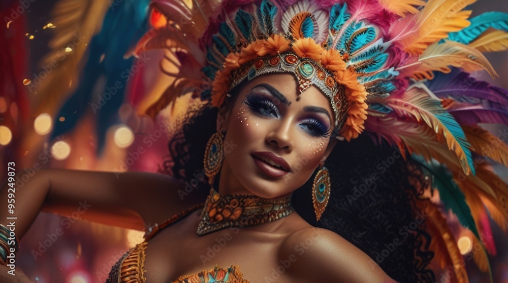 Brazil samba dancer performing in a carnival Brazil samba dancer performing in a carnival