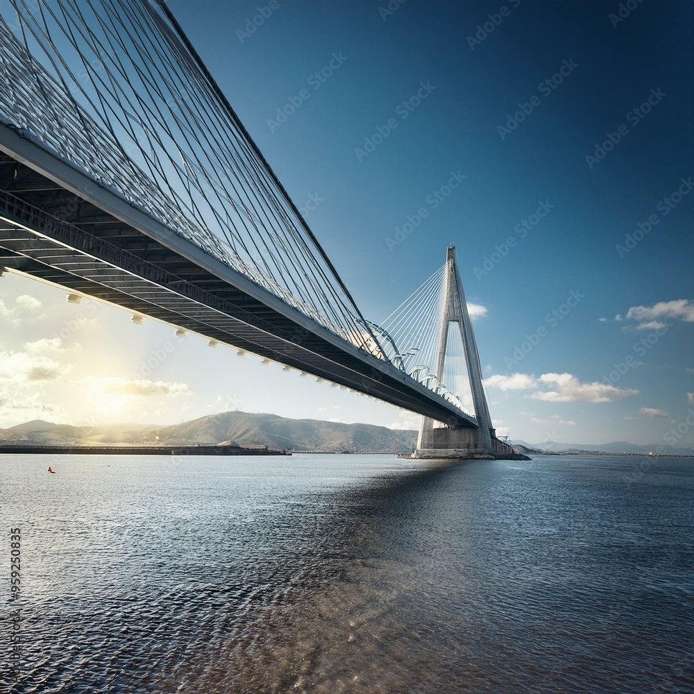Fototapeta premium bridge seen from below, AI generated